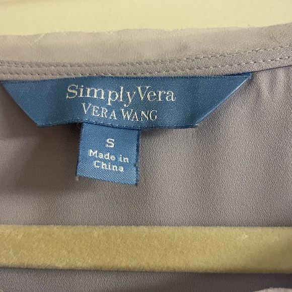 Simply Vera Vera Wang Lavender Layered Tank Top Blouse Scoop Neck‎ Size Small - Picture 2 of 6